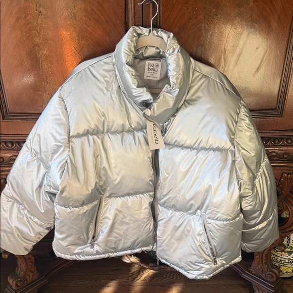 isa bella Jackets & Blazers - Women's Silver Puffer Jacket